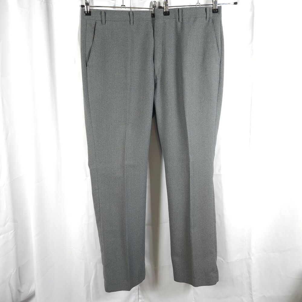 VTG Levi Strauss Mens 41x34 Gray Grey Flat‎ Front Tailored Classics Dress Pants